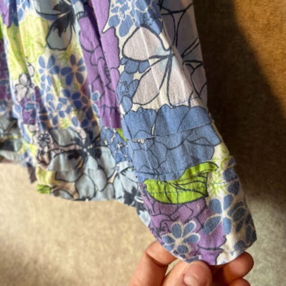 Old Navy Blue and Purple Floral Skirt Size Small - Picture 2 of 7